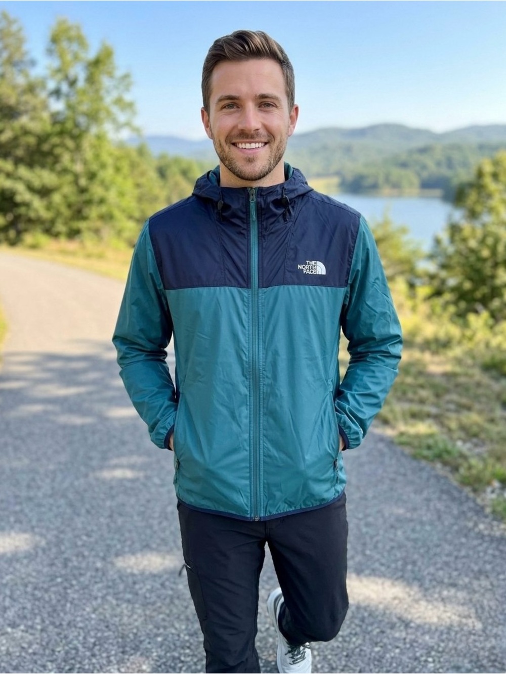 The North Face Men's Cyclone 3 Windbreaker Jacket Blue Coral Navy, Size M, NWT